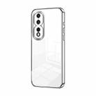 For Honor 80 Pro Transparent Plating Fine Hole Phone Case(Silver) - 1