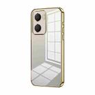 For Honor Play 40 Plus Transparent Plating Fine Hole Phone Case(Gold) - 1