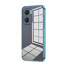 For Honor Play 40 Plus Transparent Plating Fine Hole Phone Case(Blue) - 1