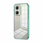 For Honor Play 40 Plus Transparent Plating Fine Hole Phone Case(Green) - 1