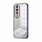For Honor 70 Pro / 70 Pro+ Transparent Plating Fine Hole Phone Case(Purple) - 1