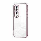 For Honor 70 Pro / 70 Pro+ Transparent Plating Fine Hole Phone Case(Pink) - 1