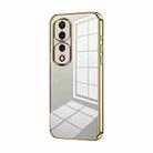 For Honor 70 Pro / 70 Pro+ Transparent Plating Fine Hole Phone Case(Gold) - 1