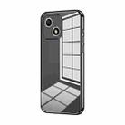 For Honor Play 30 Transparent Plating Fine Hole Phone Case(Black) - 1