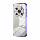 For Honor Magic4 Pro Transparent Plating Fine Hole Phone Case(Purple) - 1