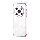 For Honor Magic4 Pro Transparent Plating Fine Hole Phone Case(Pink) - 1