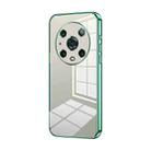 For Honor Magic4 Pro Transparent Plating Fine Hole Phone Case(Green) - 1