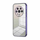 For Honor Magic4 Transparent Plating Fine Hole Phone Case(Purple) - 1