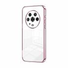 For Honor Magic4 Transparent Plating Fine Hole Phone Case(Pink) - 1