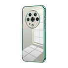 For Honor Magic4 Transparent Plating Fine Hole Phone Case(Green) - 1