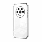 For Honor Magic4 Transparent Plating Fine Hole Phone Case(Silver) - 1