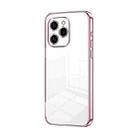 For Honor 60 SE Transparent Plating Fine Hole Phone Case(Pink) - 1