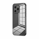 For Honor 60 SE Transparent Plating Fine Hole Phone Case(Black) - 1