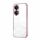 For Honor Play 30 Plus Transparent Plating Fine Hole Phone Case(Pink) - 1