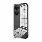 For Honor Play 30 Plus Transparent Plating Fine Hole Phone Case(Black) - 1