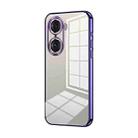 For Honor 60 Pro Transparent Plating Fine Hole Phone Case(Purple) - 1