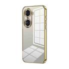 For Honor 60 Pro Transparent Plating Fine Hole Phone Case(Gold) - 1