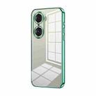 For Honor 60 Pro Transparent Plating Fine Hole Phone Case(Green) - 1