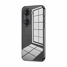 For Honor 60 Pro Transparent Plating Fine Hole Phone Case(Black) - 1