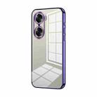 For Honor 60 Transparent Plating Fine Hole Phone Case(Purple) - 1