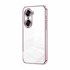 For Honor 60 Transparent Plating Fine Hole Phone Case(Pink) - 1