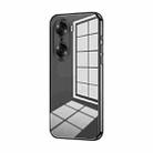 For Honor 60 Transparent Plating Fine Hole Phone Case(Black) - 1