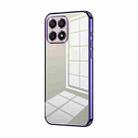 For Honor X30i Transparent Plating Fine Hole Phone Case(Purple) - 1