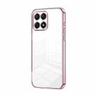 For Honor X30i Transparent Plating Fine Hole Phone Case(Pink) - 1