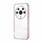 For Honor Magic3 Pro Transparent Plating Fine Hole Phone Case(Pink) - 1