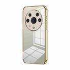 For Honor Magic3 Pro Transparent Plating Fine Hole Phone Case(Gold) - 1