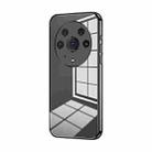 For Honor Magic3 Pro Transparent Plating Fine Hole Phone Case(Black) - 1