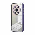 For Honor Magic3 Transparent Plating Fine Hole Phone Case(Purple) - 1