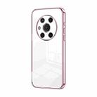 For Honor Magic3 Transparent Plating Fine Hole Phone Case(Pink) - 1