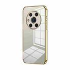 For Honor Magic3 Transparent Plating Fine Hole Phone Case(Gold) - 1