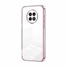 For Honor X20 Transparent Plating Fine Hole Phone Case(Pink) - 1