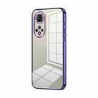 For Honor 50 / Huawei nova 9 Transparent Plating Fine Hole Phone Case(Purple) - 1