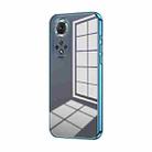 For Honor 50 / Huawei nova 9 Transparent Plating Fine Hole Phone Case(Blue) - 1