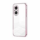 For Honor 50 SE Transparent Plating Fine Hole Phone Case(Pink) - 1