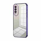 For Honor X20 SE / Huawei nova 10z Transparent Plating Fine Hole Phone Case(Purple) - 1