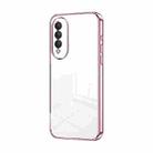 For Honor X20 SE / Huawei nova 10z Transparent Plating Fine Hole Phone Case(Pink) - 1