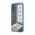 For Honor X20 SE / Huawei nova 10z Transparent Plating Fine Hole Phone Case(Blue) - 1