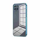 For Honor Play 20 4G Transparent Plating Fine Hole Phone Case(Blue) - 1