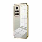 For Honor V40 Transparent Plating Fine Hole Phone Case(Gold) - 1