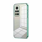 For Honor V40 Transparent Plating Fine Hole Phone Case(Green) - 1