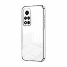 For Honor V40 Transparent Plating Fine Hole Phone Case(Silver) - 1