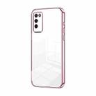 For Honor 30 Youth Transparent Plating Fine Hole Phone Case(Pink) - 1