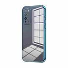 For Honor X10 Transparent Plating Fine Hole Phone Case(Blue) - 1