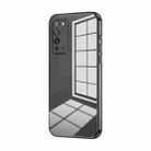 For Honor X10 Transparent Plating Fine Hole Phone Case(Black) - 1