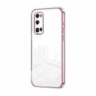 For Honor 30 Pro / 30 Pro+ Transparent Plating Fine Hole Phone Case(Pink) - 1