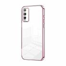 For Honor Play 4T Pro Transparent Plating Fine Hole Phone Case(Pink) - 1